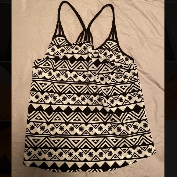 Black and White Tribal Pattern Tank Top - Picture 2 of 4